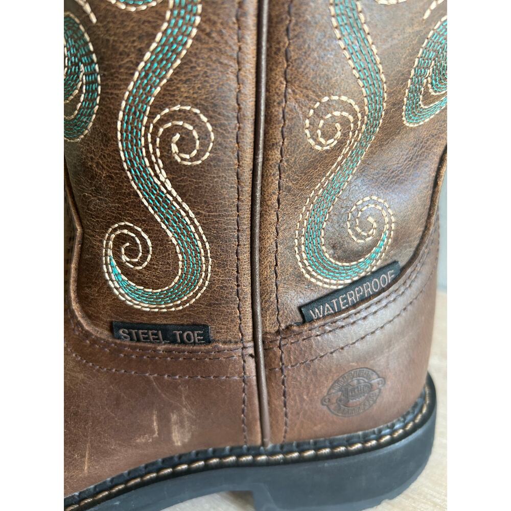 Justin gypsy women’s brown cowgirl steel toe waterproof boots size 6.5 - Picture 4 of 10